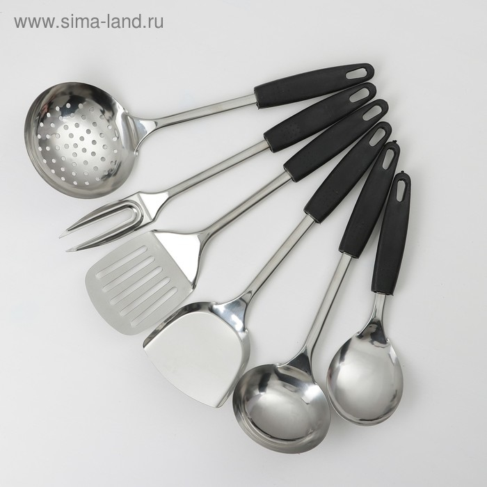 Набор кухонных принадлежностей «Ночь», 6 предметов, на подвесе Набор кухонных принадлежностей «Ночь», 6 предметов, на подвесе