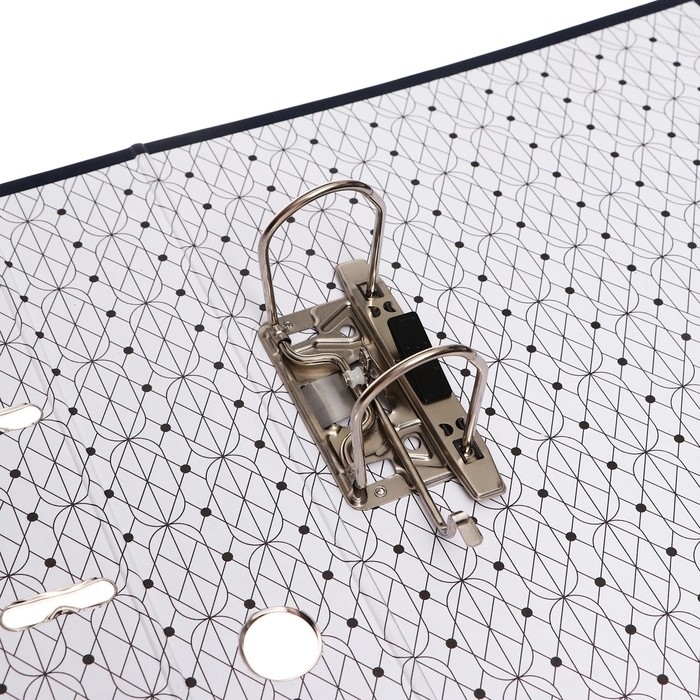 Папка-регистратор А4, 75 мм, Calligrata, ПВХ, тиснение Папка-регистратор А4, 75 мм, Calligrata, ПВХ, тиснение "лен", металлическая окантовка, карман на корешок, собранная, черная, микс