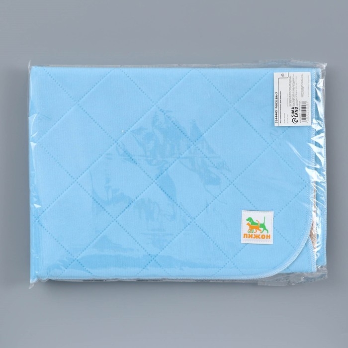 Пелёнка для животных многоразовая впитывающая, 70 х 60 см, голубой Пелёнка для животных многоразовая впитывающая, 70 х 60 см, голубой