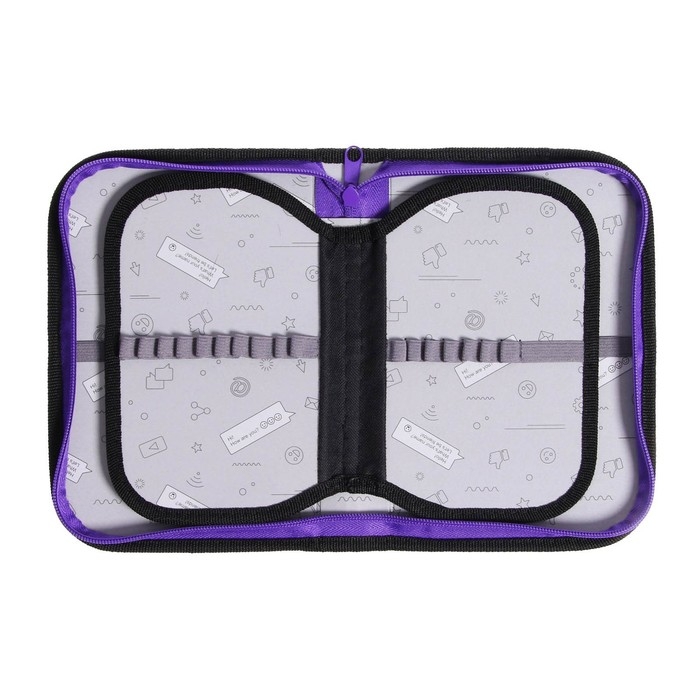 Пенал 3 секции, вкладка внутри, 140 х 210 х 40 мм, тканевый, Calligrata TOP Block Пенал 3 секции, вкладка внутри, 140 х 210 х 40 мм, тканевый, Calligrata TOP Block "Знаки"