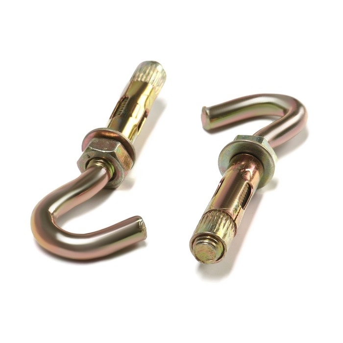 Анкерный болт, с крюком, оцинкованный, 10х50 мм, 55 шт Анкерный болт, с крюком, оцинкованный, 10х50 мм, 55 шт