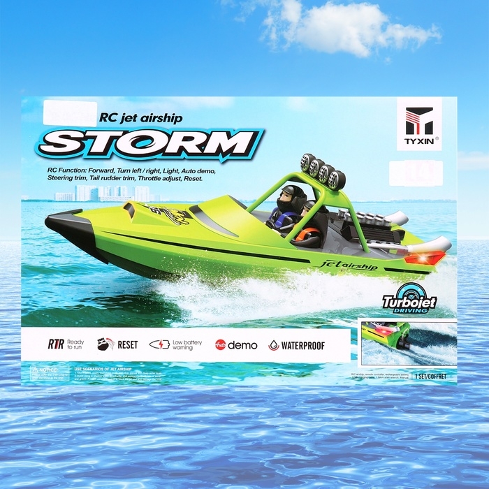 Катер радиоуправляемый STORM, водомёт, работает от аккумулятора, цвет красный Катер радиоуправляемый STORM, водомёт, работает от аккумулятора, цвет красный