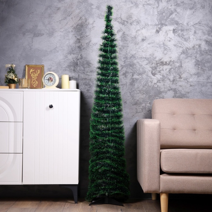 Фигура из мишуры  Фигура из мишуры "Зеленая елка" 160х40 см, Т/БЕЛЫЙ