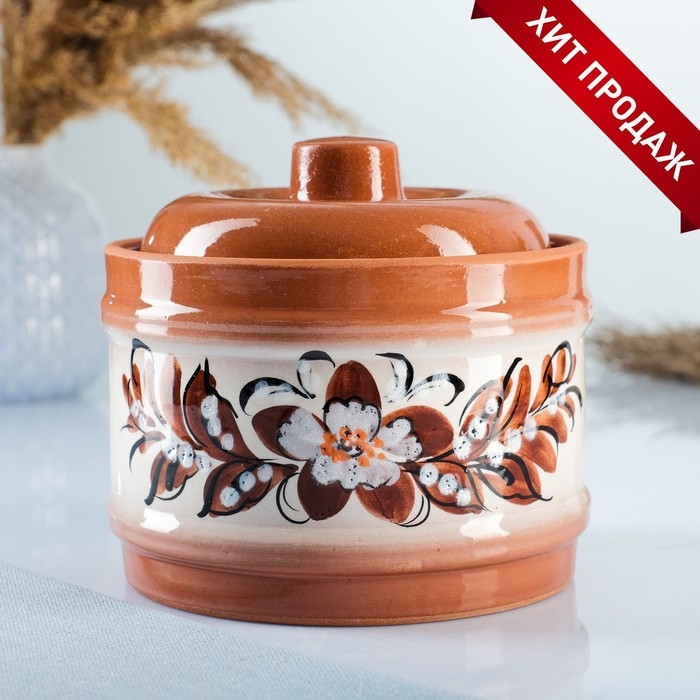 Банка для сыпучих Банка для сыпучих "Виктория №3" роспись Полина, 0,9л