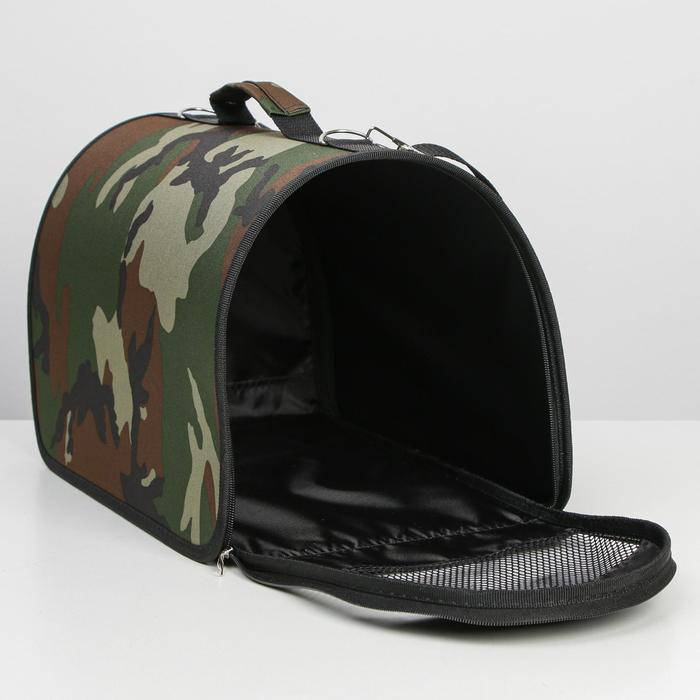 Сумка - переноска для животных  Сумка - переноска для животных "Камуфляж", каркасная, 40 х 25 х 26 см, микс оттенков