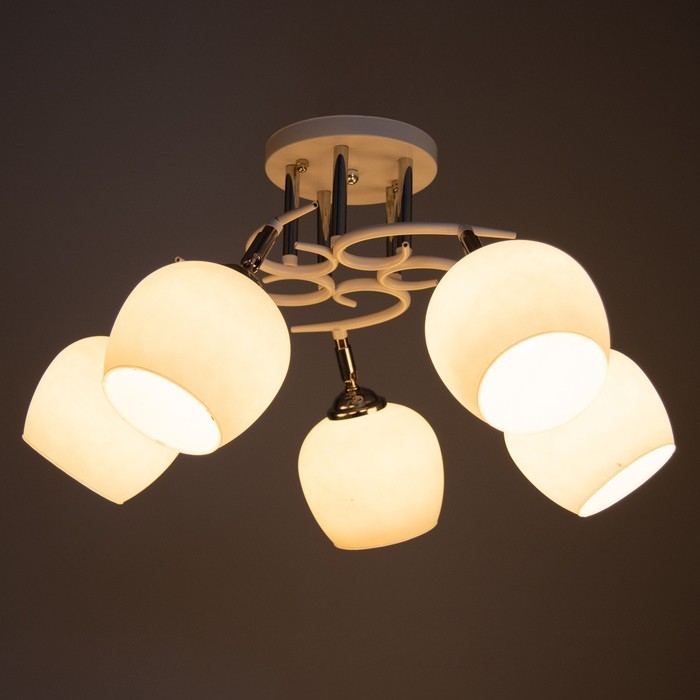 Люстра Люстра "Ава" 5хЕ27 40Вт бело-хромовый 58х58х27 см BayerLux