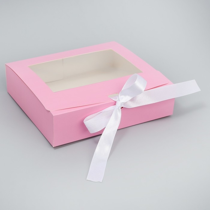 Коробка-фоторамка подарочная складная, упаковка, «Розовая вата», 20 х 18 х 5 см