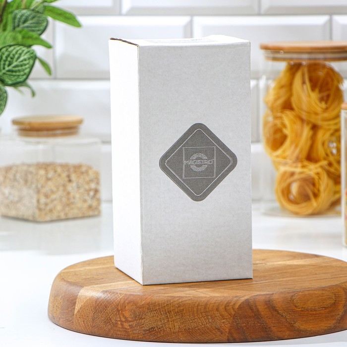 Банка стеклянная для хранения сыпучих продуктов Magistro Village, 900 мл, 9×19 см, с деревянной крышкой Банка стеклянная для хранения сыпучих продуктов Magistro Village, 900 мл, 9×19 см, с деревянной крышкой