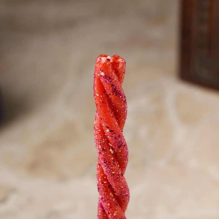 Свеча-скрутка  Свеча-скрутка "Влечение партнера" с розой, семенами укропа и пачули, 16х1,2 см, красный