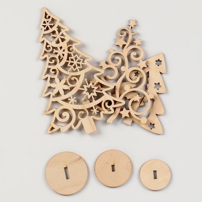 Заготовки для творчества на новый год «Елочки на подставке», 3 шт Заготовки для творчества на новый год «Елочки на подставке», 3 шт