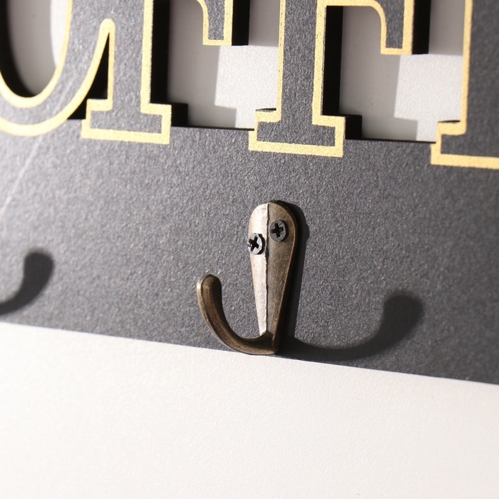 Крючки декоративные дерево Крючки декоративные дерево "Кофе" чёрный с золотом 3х30х12 см