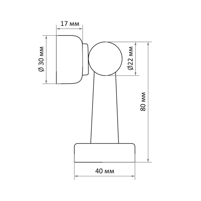 Упор дверной магнитный UM401SN, цвет никель Упор дверной магнитный UM401SN, цвет никель