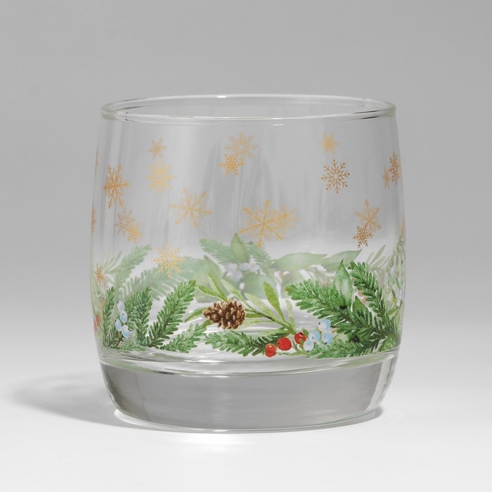 Новый год. Стакан стеклянный «Зимний букет», 310 мл Новый год. Стакан стеклянный «Зимний букет», 310 мл