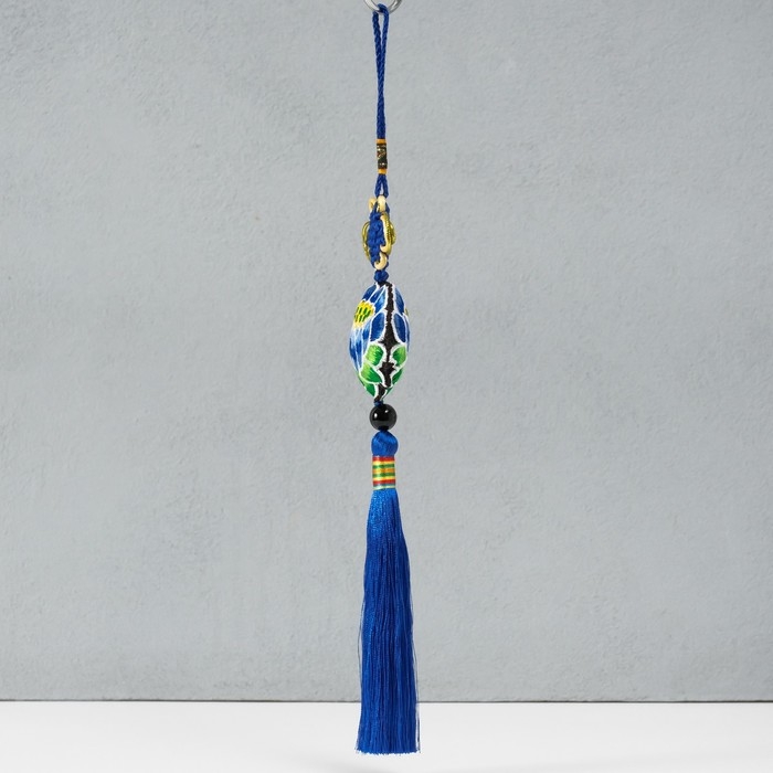 Подвеска текстиль Подвеска текстиль "Лотос" синяя 2х10х29 см