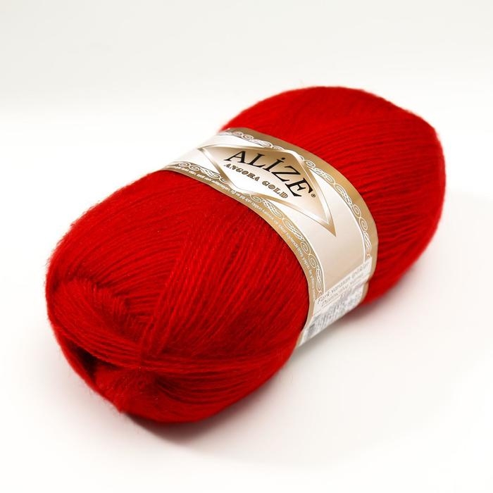 Пряжа Пряжа "Angora Gold" 20%шерсть, 80%акрил 550м/100гр (106 красный)