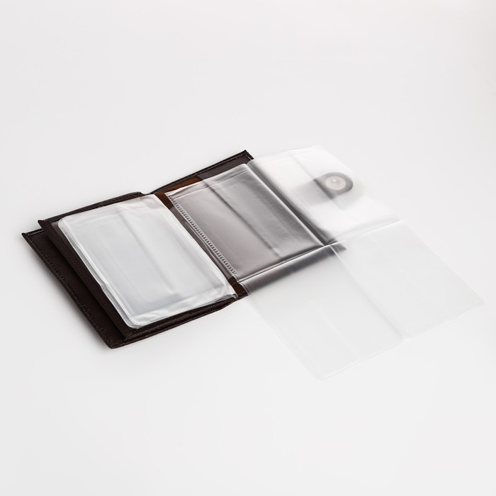 Обложка для документов 2 в 1: автодокументы, паспорт, цвет коричневый