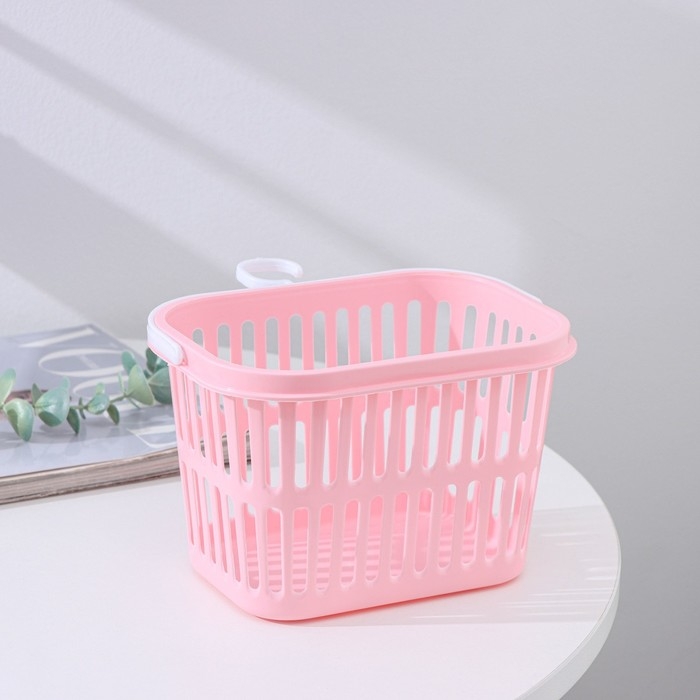 Корзина для хранения с крючком, пластик, 18×13×12 см, цвет МИКС Корзина для хранения с крючком, пластик, 18×13×12 см, цвет МИКС