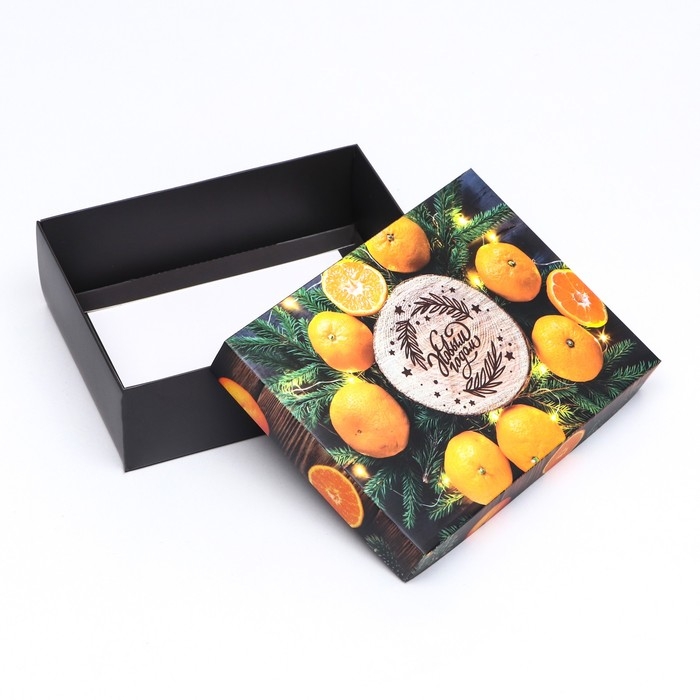 Новый год. Коробка подарочная новогодняя складная, Новый год. Коробка подарочная новогодняя складная, "С праздником", 16,5 х 12,5 х 5,2 см