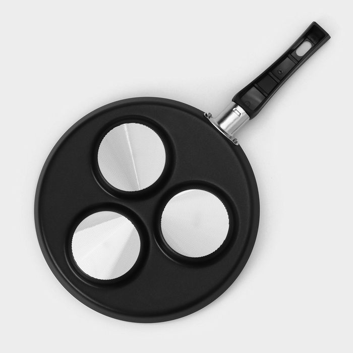 Сковорода «Хит», d=24 см, порционная, антипригарное покрытие, цвет чёрный Сковорода «Хит», d=24 см, порционная, антипригарное покрытие, цвет чёрный