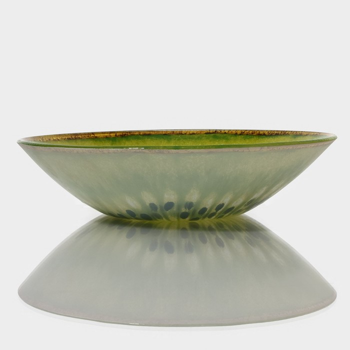 Салатник стеклянный Доляна «Романтичный киви», 920 мл, 22×5 см