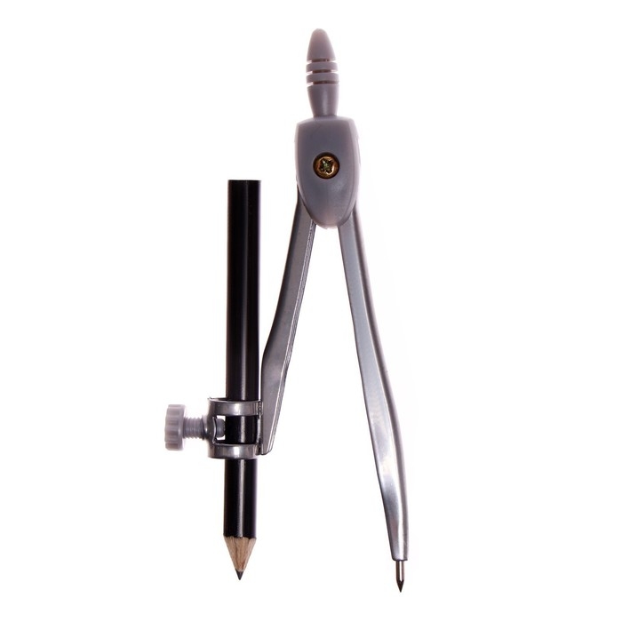 Циркуль металлический 125 мм, с карандашом, в пластиковом пенале (козья ножка), МИКС Циркуль металлический 125 мм, с карандашом, в пластиковом пенале (козья ножка), МИКС