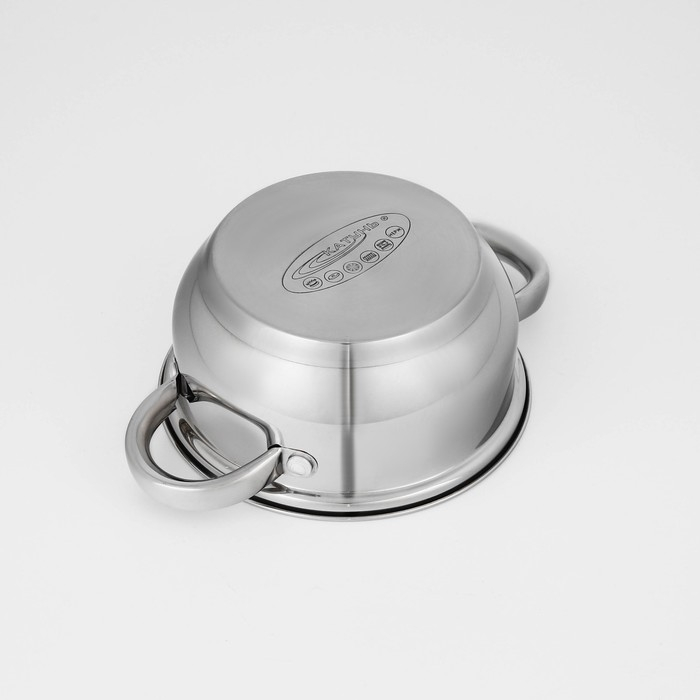 Набор кастрюль «Гретта», 3 предмета: 1,6 л, 2,2 л, 3,2 л, капсульное дно, индукция Набор кастрюль «Гретта», 3 предмета: 1,6 л, 2,2 л, 3,2 л, капсульное дно, индукция