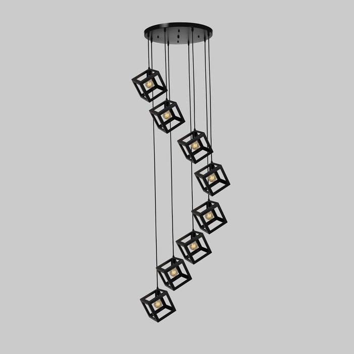Светильник-каскад Светильник-каскад "Квадрат" 8хЕ27 40Вт черный 57х57х290 см