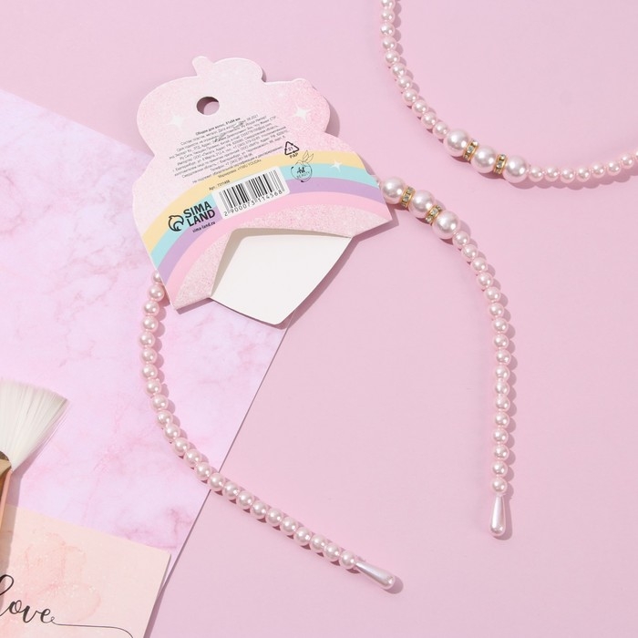 Ободок для волос «The story of my happiness» жемчужный Ободок для волос «The story of my happiness» жемчужный