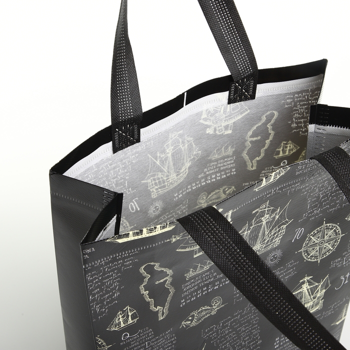 Сумка хозяйственная без застёжки, цвет чёрный Сумка хозяйственная без застёжки, цвет чёрный