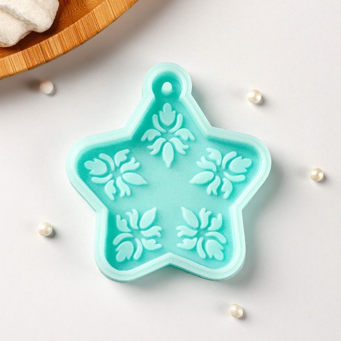 Силиконовый молд «Звёздочка», 7,4×7×0,8 см, цвет бирюзовый Силиконовый молд «Звёздочка», 7,4×7×0,8 см, цвет бирюзовый
