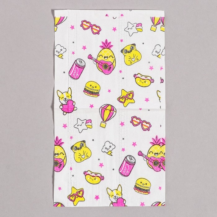 Салфетки бумажные Салфетки бумажные "Стикер",60 шт в пакете, трёхслойные