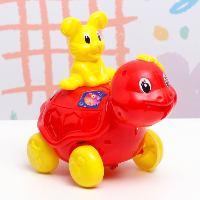 Развивающая игрушка - каталка детская  Развивающая игрушка - каталка детская "Черепаха", 18 х 10 х 11 см, микс