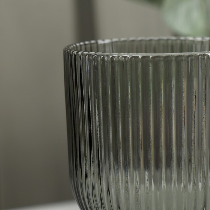 Бокал для вина стеклянный Magistro «Грани», 250 мл, 8×14,5 см, цвет графит Бокал для вина стеклянный Magistro «Грани», 250 мл, 8×14,5 см, цвет графит