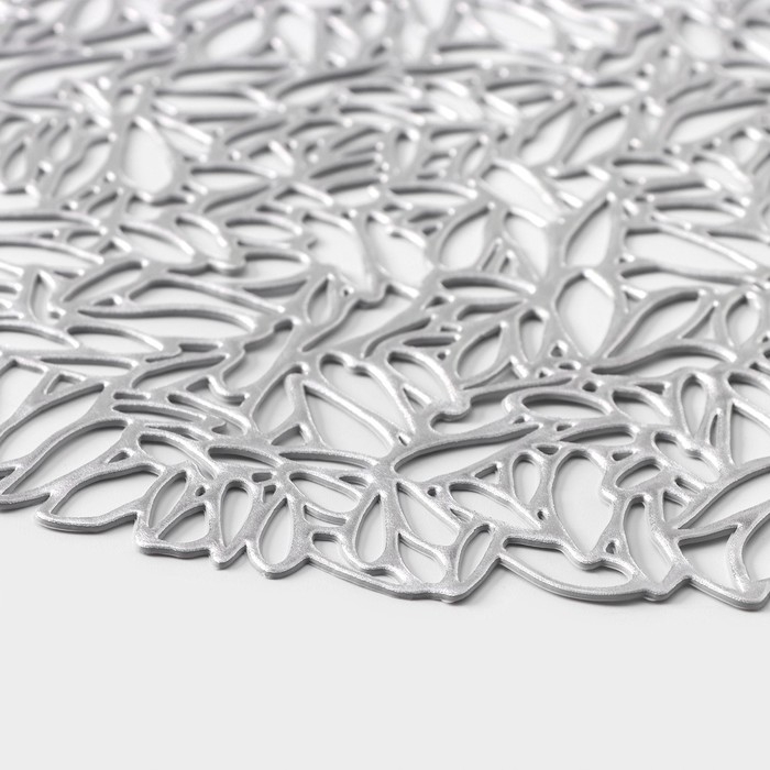 Салфетка сервировочная на стол «Манифик», d=38 см, цвет серебряный Салфетка сервировочная на стол «Манифик», d=38 см, цвет серебряный