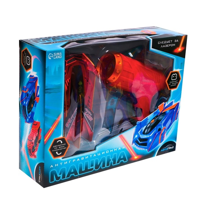 Антигравитационная машинка LASER, управление лазером, работает от аккумулятора, ездит по стенам, цвет красный Антигравитационная машинка LASER, управление лазером, работает от аккумулятора, ездит по стенам, цвет красный
