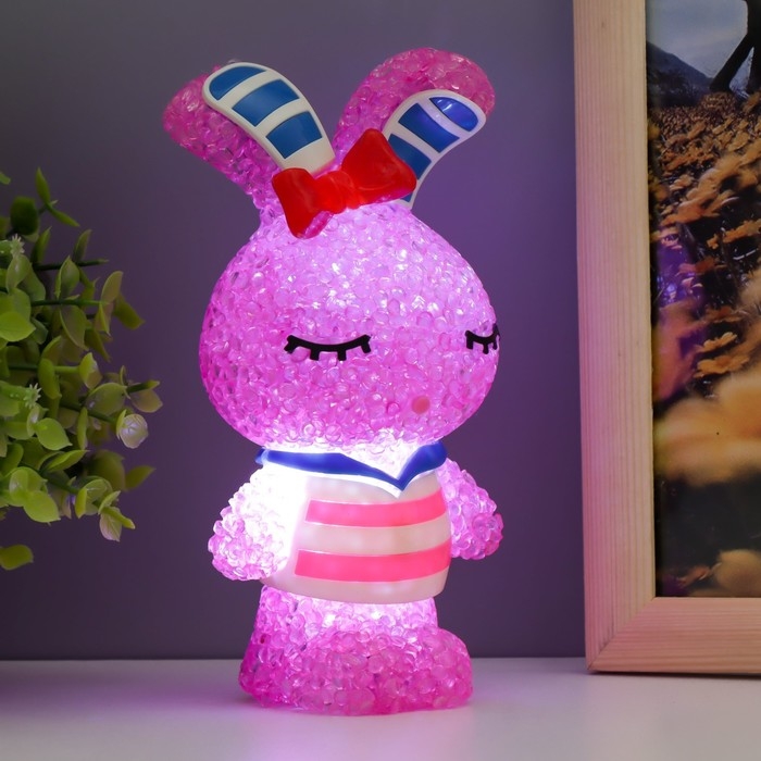 Ночник Ночник "Зайка" LED RGB от батареек 3хLR44 МИКС 6,5х6,5х15,5см RISALUX