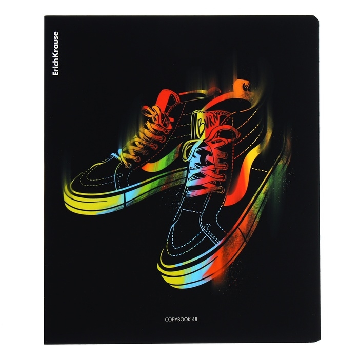 Тетрадь 48 листов в клетку, ErichKrause Sneakers, обложка мелованный картон, Soft-touch ламинация, УФ-лак, блок офсет 100% белизна, МИКС Тетрадь 48 листов в клетку, ErichKrause Sneakers, обложка мелованный картон, Soft-touch ламинация, УФ-лак, блок офсет 100% белизна, МИКС