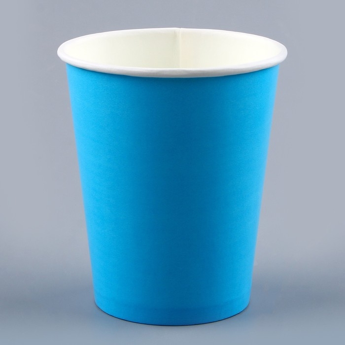 Набор бумажной посуды одноразовый: 6 тарелок, 6 стаканов, цвет голубой Набор бумажной посуды одноразовый: 6 тарелок, 6 стаканов, цвет голубой