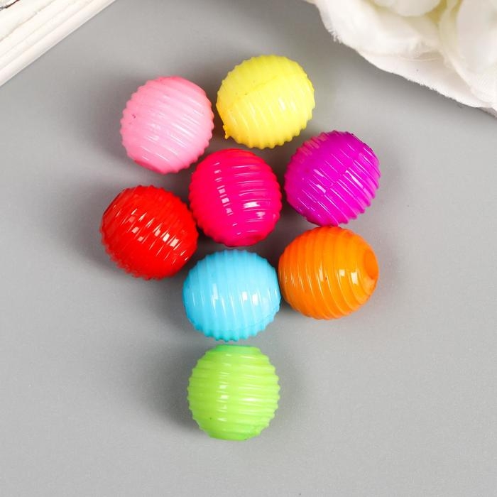 Бусины для творчества пластик Бусины для творчества пластик "Ребристая" набор 30 шт 1,2х1,2 см