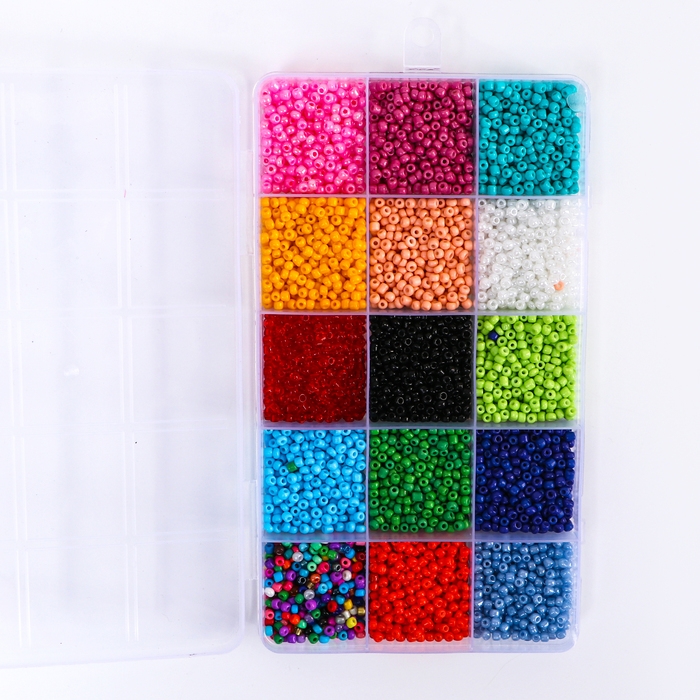 Набор для создания украшений, 15 цветов, размер 1 штуки: 3 мм., леска, ножницы Набор для создания украшений, 15 цветов, размер 1 штуки: 3 мм., леска, ножницы