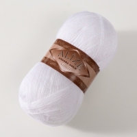 Пряжа "Angora Gold Simli" 75% акрил, 20% шерсть, 5% металлик 500м/100гр (55 белый)