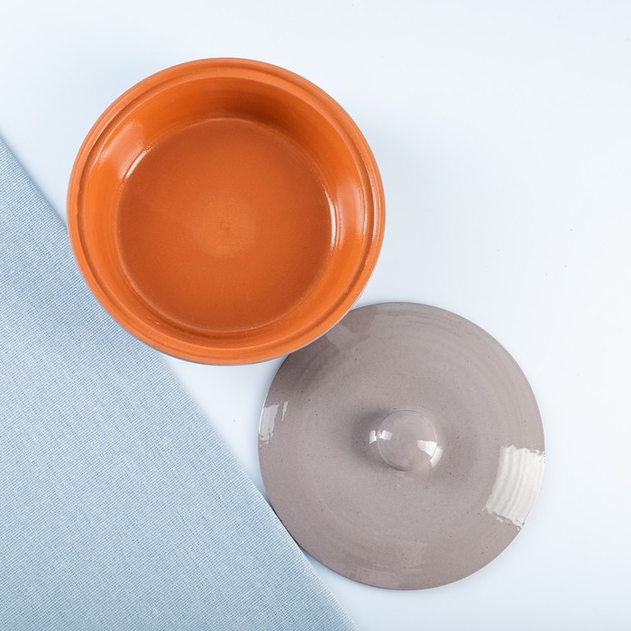 Салатник с крышкой  Салатник с крышкой "Вятский" 0,5 л (емкость для запекания), серый