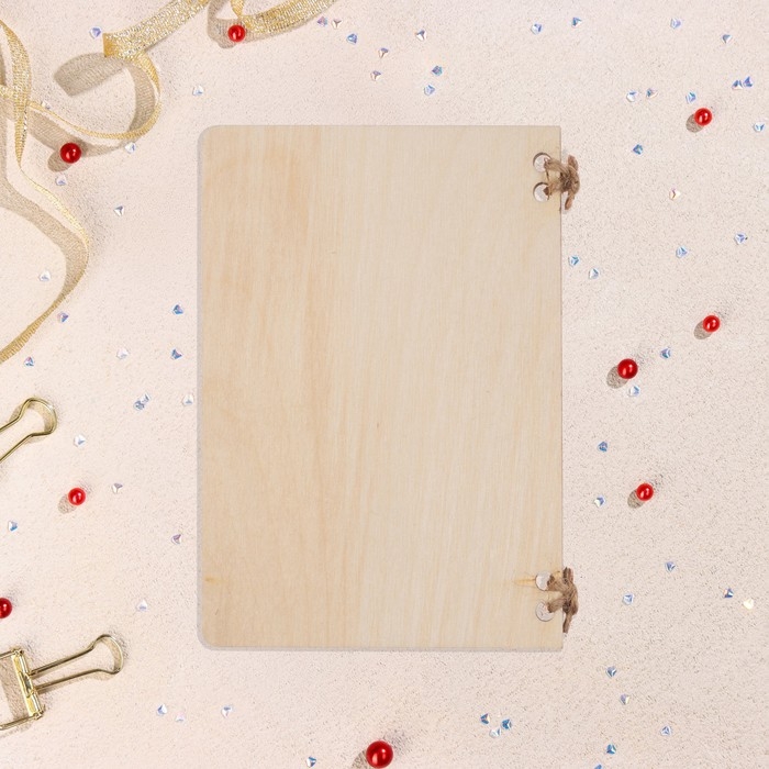 Деревянная открытка Деревянная открытка "С Днём Рождения!" ручная работа, светлый, мишка, 12х8 см