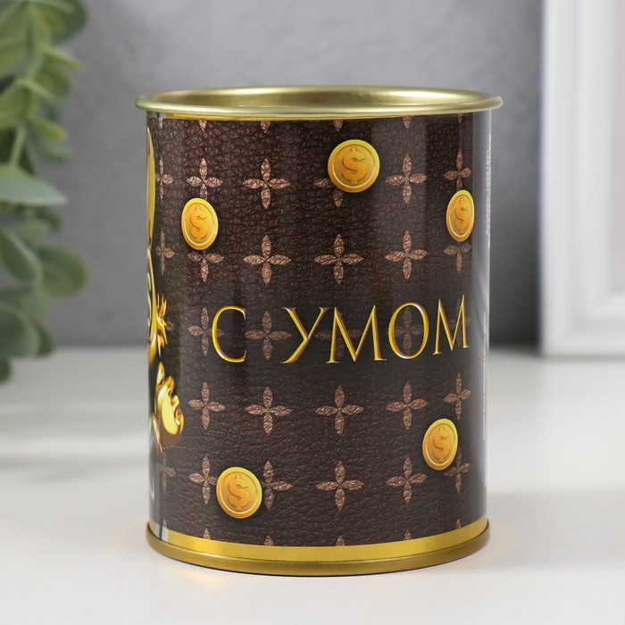 Копилка-банка металл Копилка-банка металл "Сберегай с умом"