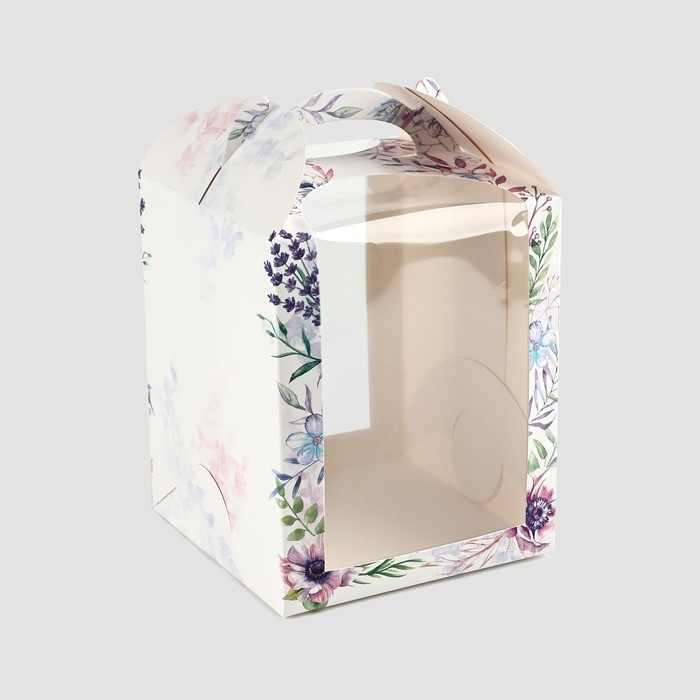 Коробка под маленький торт, кондитерская упаковка, «Венок», 15 х 15 х 18 см Коробка под маленький торт, кондитерская упаковка, «Венок», 15 х 15 х 18 см