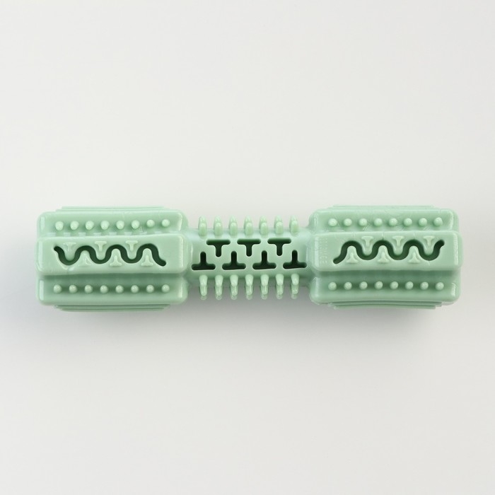 Игрушка для лакомств и сухого корма Игрушка для лакомств и сухого корма "Конструктор", TPR, массажная, 14 х 3,5 см, зелёная