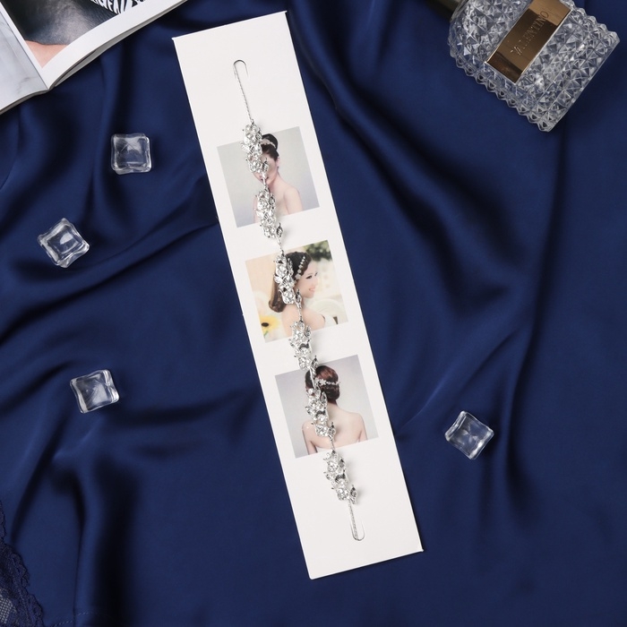 Аксессуар для волос  Аксессуар для волос "Джуди" лепестки эстра, 26 см, серебро