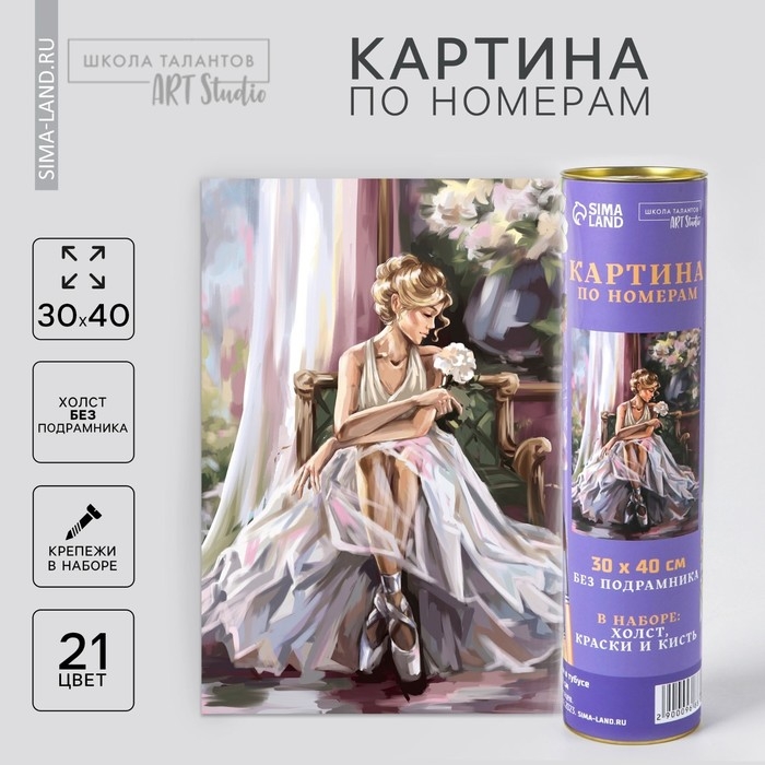 Картина по номерам в тубусе «Балерина», 30 х 40 см Картина по номерам в тубусе «Балерина», 30 х 40 см