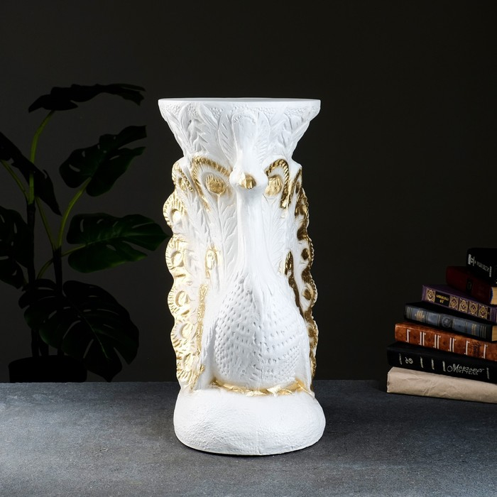 Фигура - подставка Фигура - подставка "Жар птица" белое золото, 39х32х52см