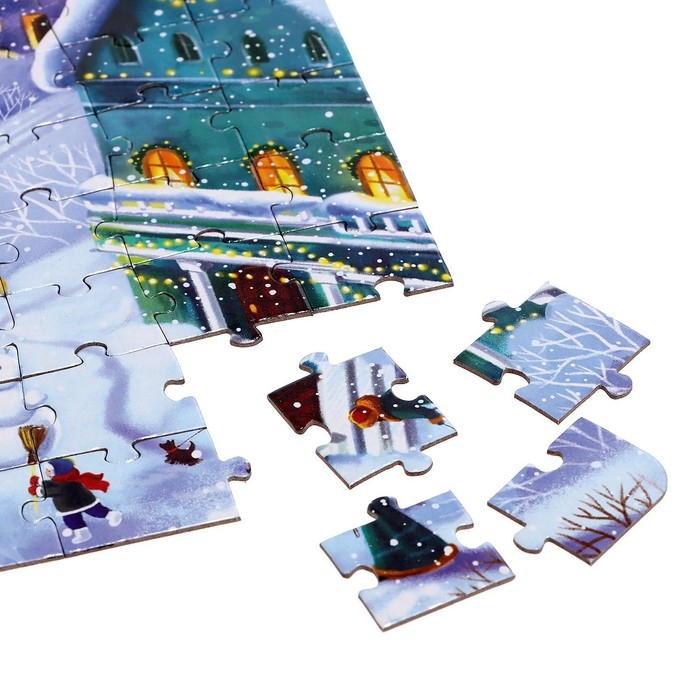 Пазлы в металлической коробке &laquo;Новогодняя ночь&raquo;, 99 деталей